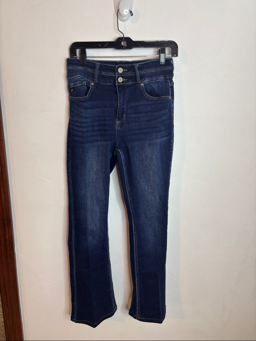 Kancan Women's Dark Blue High-Rise Stretch Jeans with flare Size 7/27